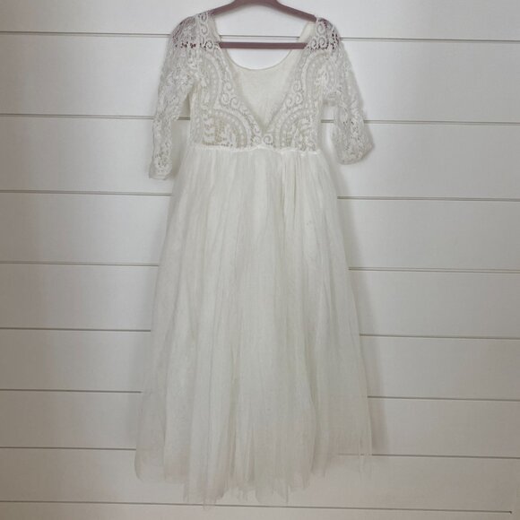 Tulle tutu lace back flower girl dress Size 5 - Picture 2 of 3